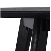 Table / table de réunion scandinave ronde 'SMALL SOLNÄ' plateau et 4 pieds en bois noir – Ø 90 cm