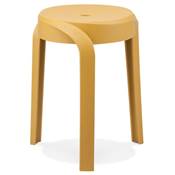 Tabouret bas design de style moderne empilable 'FIORI' en resine jaune