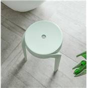 Tabouret bas design de style moderne empilable 'FIORI' en resine verte