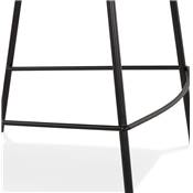 Tabouret de bar design à accoudoirs moderne 'CARINO' en tissu noir avec 4 pieds en métal noir