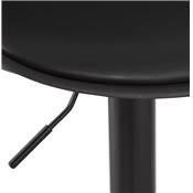 Tabouret de bar réglable design 'BAROK' pivotant noir pied et repose pieds métal noir dossier haut