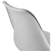 Tabouret snack mi-hauteur design 'KESKI MINI' gris 4 pieds et repose pieds métal noir dossier haut