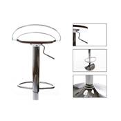Tabouret de bar réglable design 'Leo' pivotant en plexiglass gris foncé pied central en métal chromé