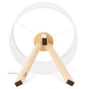 Lampe à poser scandinave trépied 'Stätiv' abat-jour blanc 3 pieds en bois naturel