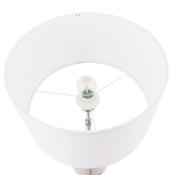Lampe à poser design 'Okno' abat-jour cylindrique blanc socle en métal brossé réglable