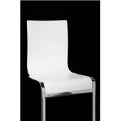 Chaise de salle à manger / salle de réunion design 'Klass' en bois blanc avec pied chromé