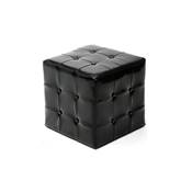 Pouf moderne carré 'Capiton' noir