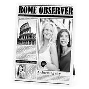 Cadre photo journal 'Rome Observer' blanc et noir