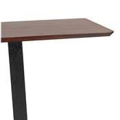 Table de bar haute design 'Tvillin Black' noyer double pied central en métal noir – 150 x 70 cm