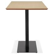 Table bar haute design 'Tvillin Black XL' bois naturel double pied central métal noir – 180 x 90 cm