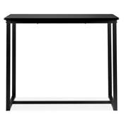 Table de bar / haute de style industriel 'MINT' en bois noir et pieds en métal noir – 120 x 60 cm
