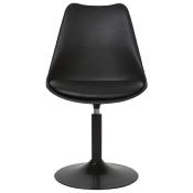 Chaise design pivotante 'Tulipe Kolor' noire pied central - Lot de 2