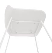 Tabouret de snack mi-hauteur 'Steel Mini' blanc pieds tréteaux repose pieds métal blanc dossier bas