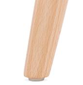 Tabouret de snack mi-hauteur scandinave 'Verkwood Mini' tissu gris clair 4 pieds bois dossier haut