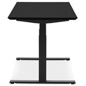 Bureau design assis-debout électrique 'TECH' noir en bois pieds en métal noir - 180 x 90 cm