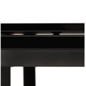 Grand bureau direction d'angle 'GLASSTOP L - XL' verre noir pieds noir et chromé – 200 x 100 cm