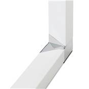 Bureau droit design haut 'HIGH BUSINESS' en bois blanc pieds en métal blanc et chromé – 140 x 70 cm