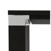 Bureau droit design haut 'HIGH BUSINESS' en bois noir pieds en métal noir et chromé – 140 x 70 cm