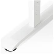 Bureau droit réglable en hauteur design 'MODULARE MINI' en noyer pieds en métal blanc - 140 x 70 cm