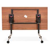 Bureau droit / table de travail pliante design 'ARCHI' en noyer pieds en métal noir - 160 x 80 cm