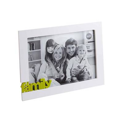 Cadre photos design pour photos de famille 'Family' blanc et vert – 13 x 18 cm