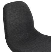 Chaise de bureau à roulettes design 'BLACK RULES' en tissu gris foncé avec pied en métal noir