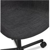 Chaise de bureau à accoudoirs design à roulettes dossier bas 'MINISTRY' tissu gris pieds métal noir