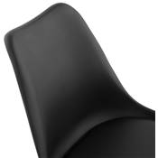 Chaise de bureau à roulettes design 'TULIP' noire pieds en métal chromé