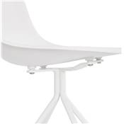 Chaise design style industriel 'PERRY' blanche avec 4 pieds en métal blanc