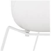 Chaise intérieur/extérieur design à accoudoirs 'ALL TIME' blanche avec pieds tréteaux en métal blanc