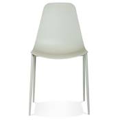 Chaise design intérieur / extérieur 'EASY' assise en resine verte 4 pieds en métal rvert