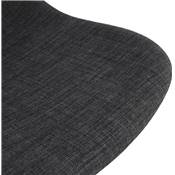Chaise design de style moderne 'KOOL' en tissu gris foncé avec 4 pieds en métal noir
