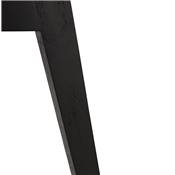 Chaise design 'BLACK MILANO' en tissu tissu noir avec 4 pieds en bois noir