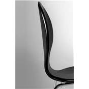 Chaise design 'Swing' noire avec 4 pieds en métal chromé