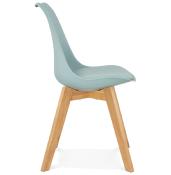 Chaise scandinave design 'Halmstad' bleue avec 4 pieds en bois naturel