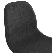 Chaise design 'Norsk Silver' en tissu gris avec 4 pieds en métal chromé