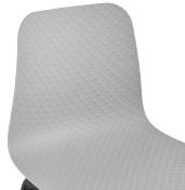 Chaise design 'Parkwood Black Edition' grise avec 4 pieds en bois noir