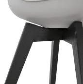 	Chaise design 'Blackstad' grise avec 4 pieds en bois noir
