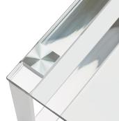 Table basse design rectangulaire 'Ice Cube' en verre pieds chromés - 110 x 60 cm