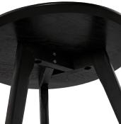 Tables basses scandinaves gigognes rondes 'Mukavä' plateau et 3 pieds en bois noir - Ø 50 cm