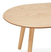 Tables basses gigognes ovales scandinave 'HYGGE' plateau en bois naturel avec 3 pieds en bois - 100 x 50 cm