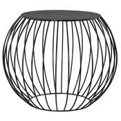 Table d'appoint ronde design 'Bold' artisanale noire en métal - 60 x 47 cm