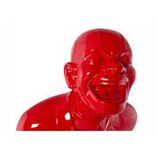 Statue deco géante 'Majordome' en polyrésine rouge