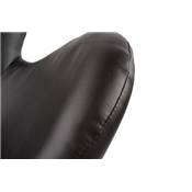 Fauteuil design 'Egg' pivotant noir pied central en métal chromé