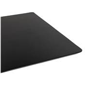 Table à diner / salle à manger 'Tvillin Small' noire en bois pied central acier brossé - 150 x 70 cm