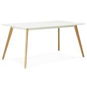 Table / bureau droit scandinave 'Bolnäss' plateau bois blanc 4 pieds bois – 160 x 90 cm