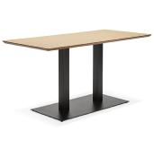 Table salle à manger 'Tvillin Black Small' bois pied central en fonte noir - 150 x 70 cm