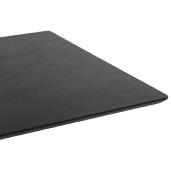 Table de salle à manger 'Tvillin' noire en bois pied central acier brossé - 180 x 90 cm