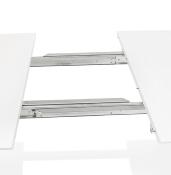Table / table de réunion extensible 'Rym' blanche bois mat 4 pieds en métal noir - 170(270) x 100 cm