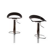 Tabouret de bar réglable design 'Leo' pivotant en plexiglass noir pied central en métal chromé